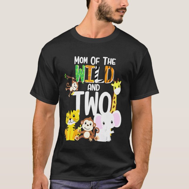 Mamma i Vilden och två djurparker, temat födelseda T Shirt (Framsida)