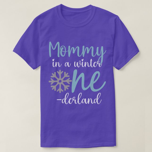 Mamma i Winter Onederland Mamma 1:a födelsedag i G T Shirt (Design framsida)