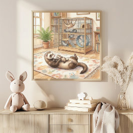 Mamma Iller och Unge Dräktstuga Poster