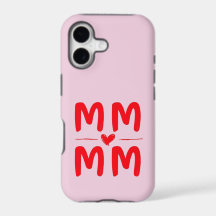 Mamma Initialer Hjärtat Rosa Minimalistisk Design