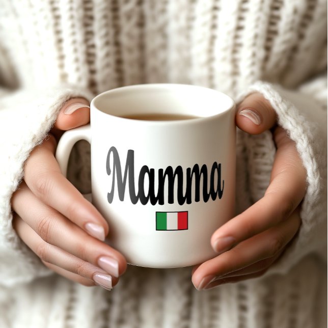 Mamma Italienska Flaggmugg - Mamma Kaffemugg (Mamma Italian Flag Mug - Special Gift for Italian Mothers)