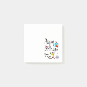 Mamma jag älskar dig. Grattis på födelsedagen. Post-it Block