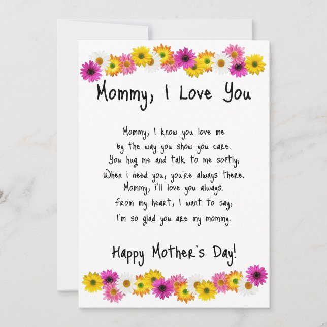 Mamma, jag älskar dig julkort (Framsida)