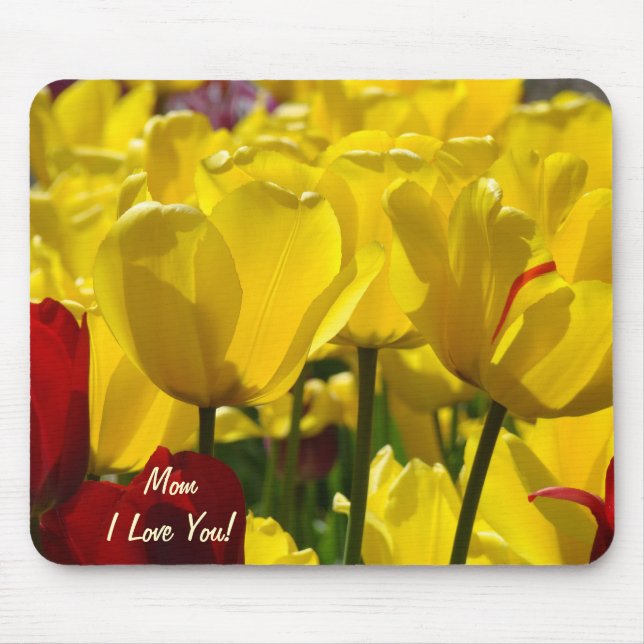 Mamma jag älskar dig! musmattans kvalitet Gul Tulp Musmatta (Framsidan)