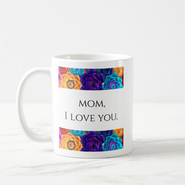 Mamma jag älskar dig - Trendig Mors Dag Kaffe Kopp (Vänster)