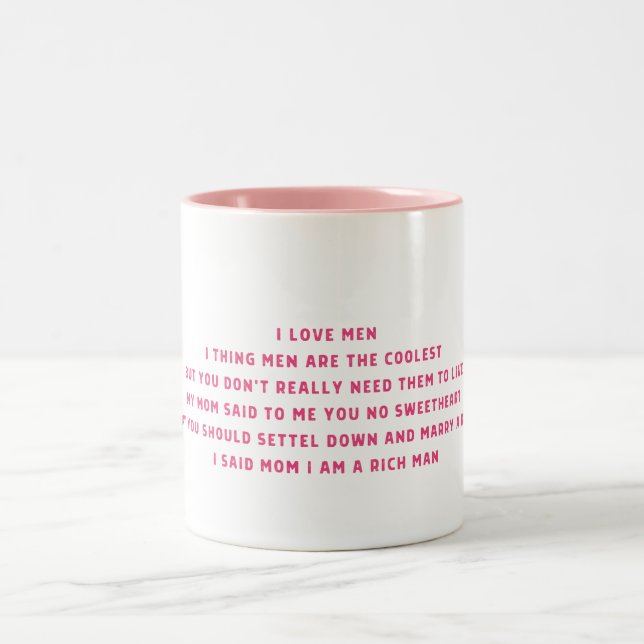 Mamma, jag är en Rik man Två-Tonad Mugg (Center)