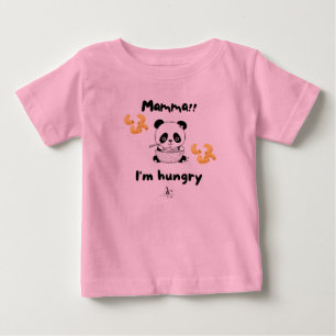 Mamma, jag är hungrig panda baby t-shirt