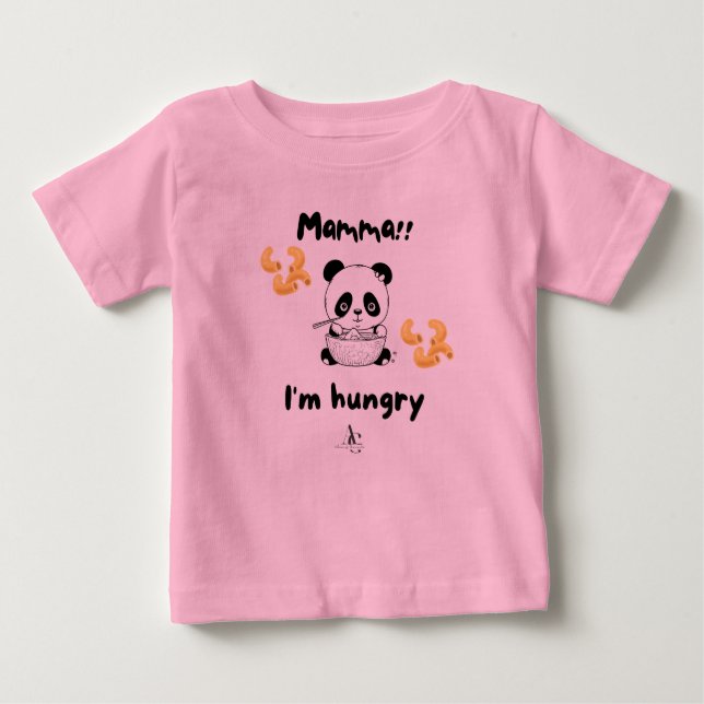 Mamma, jag är hungrig panda baby t-shirt (Framsida)