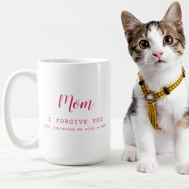 "Mamma, jag förlåter dig", gullig kattälskare Kaffemugg (Skapare uppladdad)