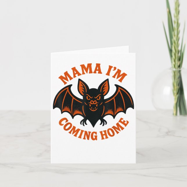 Mamma jag kommer hem fladdermus t-shirt _1  kort (Framsida)