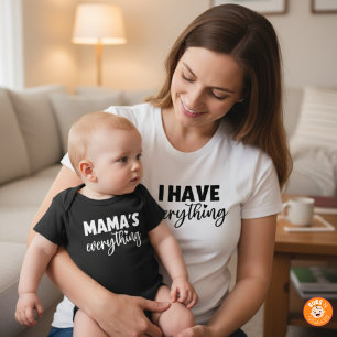 Mamma & Jag Matchande "Mammas Allt" Nyfödd T Shirt
