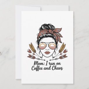 Mamma jag springer på kaffe och kaos julkort