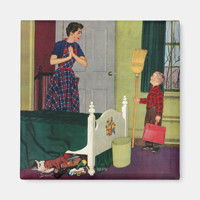 Mamma, jag städade mitt rum! magnet (Framsidan)