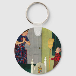 Mamma, jag städade mitt rum! nyckelring