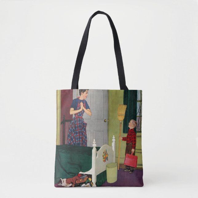 Mamma, jag städade mitt rum! tygkasse (Framsida)