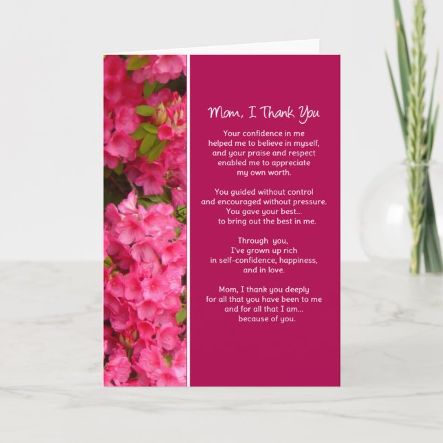 Mamma, jag Tack... Tack Kort (Framsida)