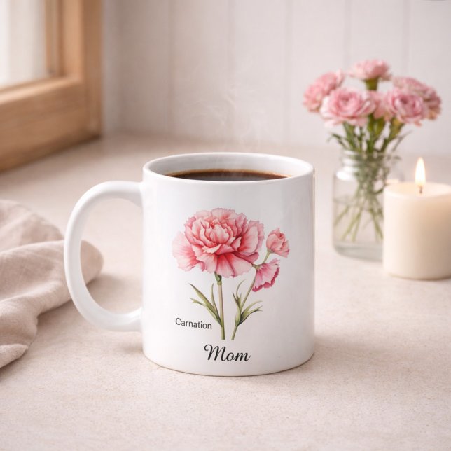 Mamma Januari Födelsedagsblomma Kaffemugg (Skapare uppladdad)