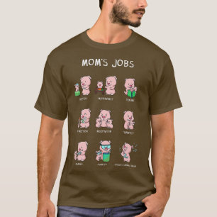Mamma Jobs Mors dag Mamma Gris Farm Farmer Mamma T Shirt