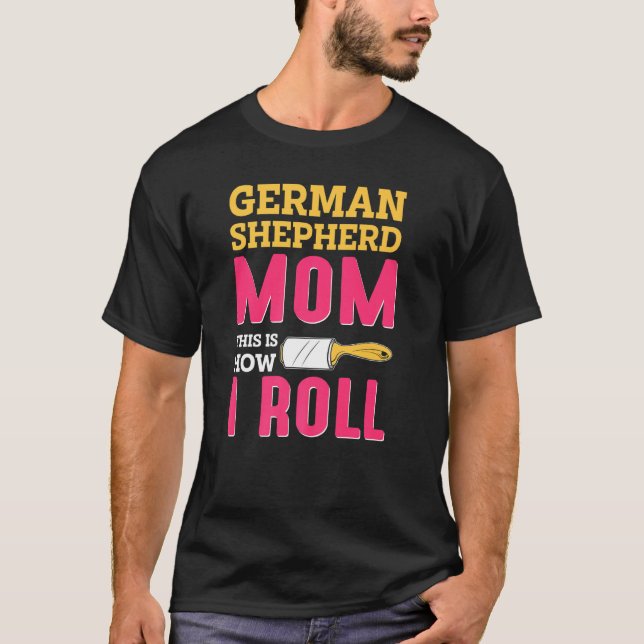 Mamma Joke German shepard Shepherd Hund K9 T Shirt (Framsida)