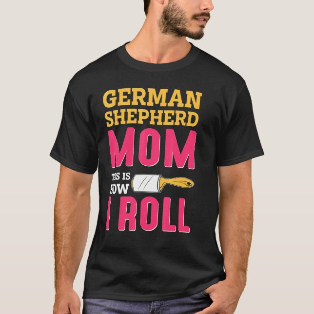 Mamma Joke German shepard Shepherd Hund K9 T Shirt (Framsida)