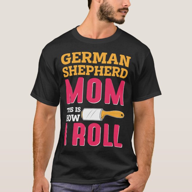 Mamma Joke German shepard Shepherd Hund K T Shirt (Framsida)