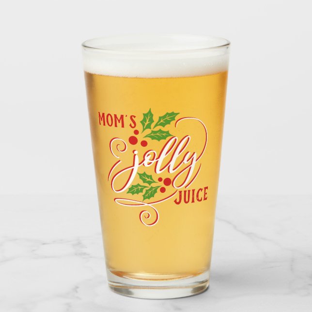 Mamma Jolly Juice jul Cheer Beer Glass Glaskopp (Framsida fylld)