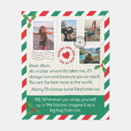 Mamma jul Brev Photo Collage Hug Fleecefilt