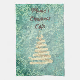 Mamma jul Cafe Festive Snöflingor Kökshandduk