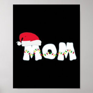 Mamma jul Pajama-familjen Matching Santa Hat Gif Poster