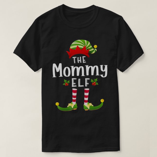 Mamma jul Party Elf Matching Family Group T Shirt (Design framsida)