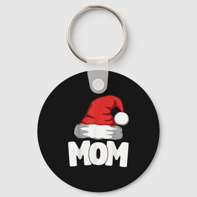 Mamma jul tomte matchande familj  nyckelring (Framsida)