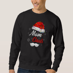 Mamma Julklapp Hatt Ljust Snö Familj Tomte Jul Lång Ärmad Tröja