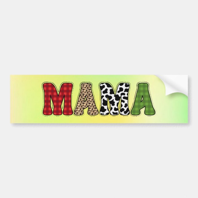 Mamma julrandigt mönsterdesign bildekal (Framsidan)