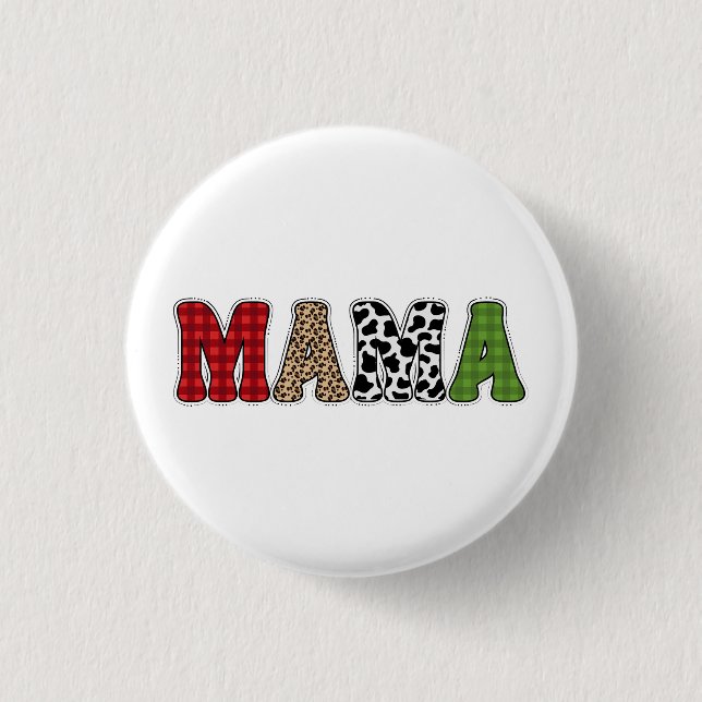 Mamma julrandigt mönsterdesign knapp (Framsida)