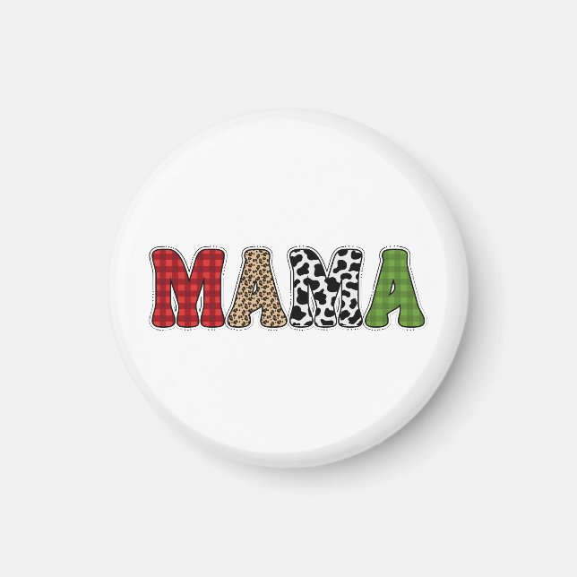 Mamma julrandigt mönsterdesign magnet (Framsidan)