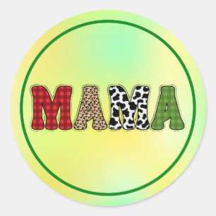 Mamma julrandigt mönsterdesign runt klistermärke
