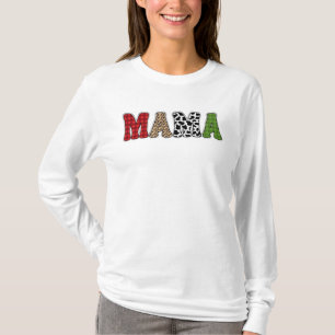 Mamma julrandigt mönsterdesign t shirt