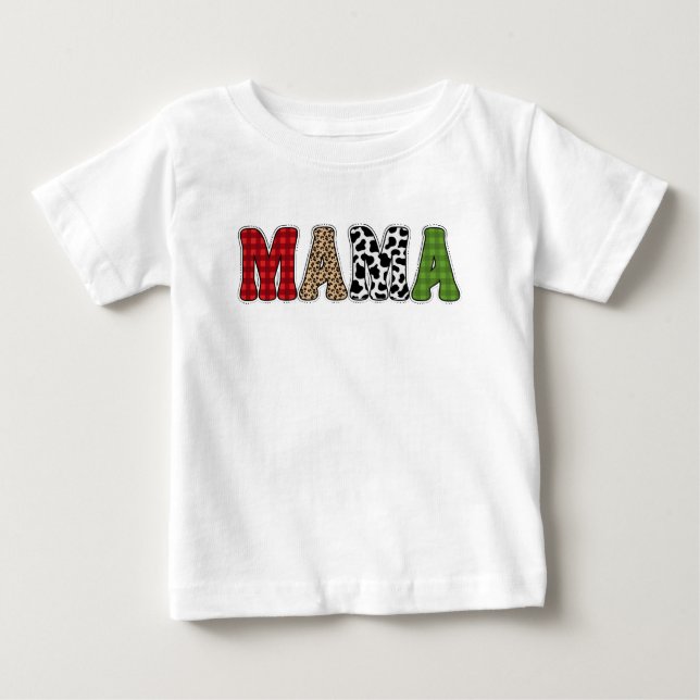 Mamma julrandigt mönsterdesign t shirt (Framsida)