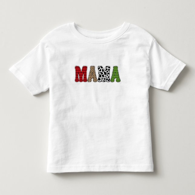 Mamma julrandigt mönsterdesign t shirt (Framsida)