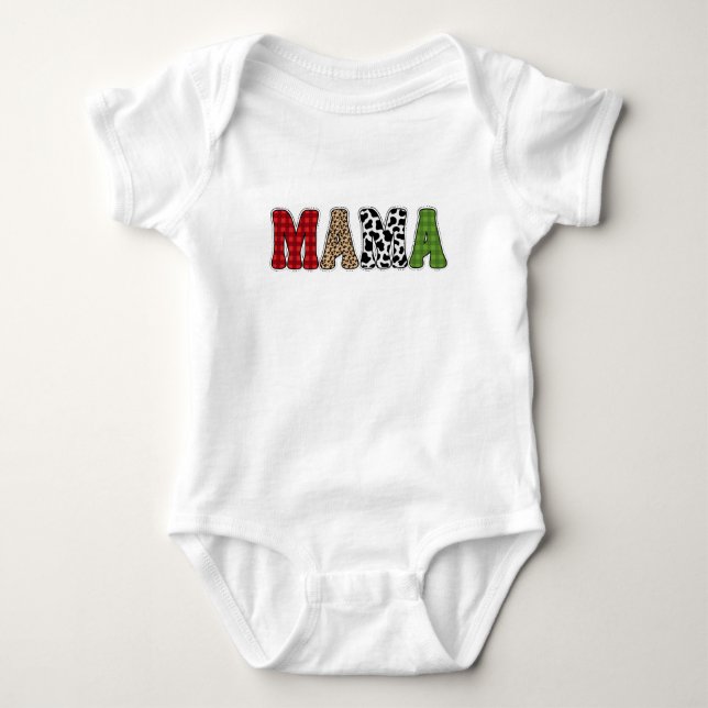 Mamma julrandigt mönsterdesign t shirt (Framsida)