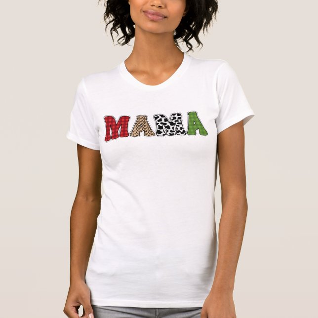 Mamma julrandigt mönsterdesign t shirt (Framsida)