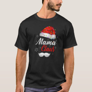 Mamma Jultomten Hat Light Snö-familjen Santa Chris T Shirt
