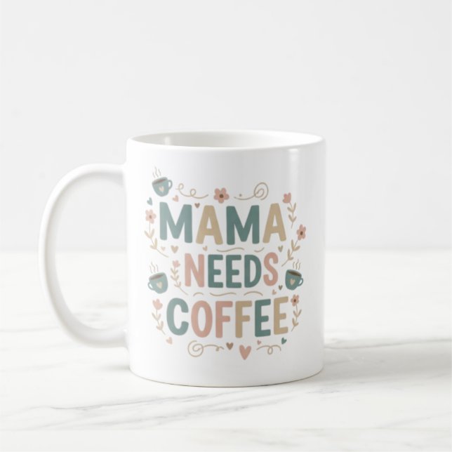 Mamma Kaffemugg | Blommig Keramikkopp för Mors Dag (Vänster)
