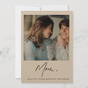 Mamma kan du gå ner mig i Aisle Mor Bride Inbjudningar