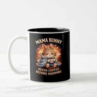 Mamma Kanin Behöver Kaffe Innan den Hoppar Två-Tonad Mugg