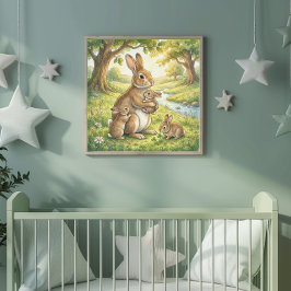 Mamma Kanin och hennes ungar dagis Poster