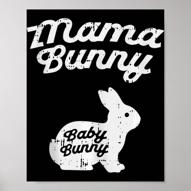 Mamma Kanin Söt Graviditetsannonsering Avslöjar Be Poster (Framsidan)