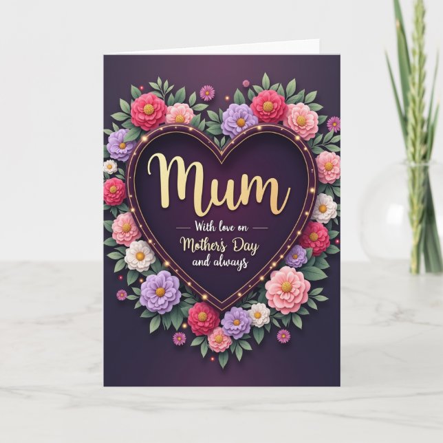 Mamma Kära Blommiga Kärlekskort Kort (Framsida)