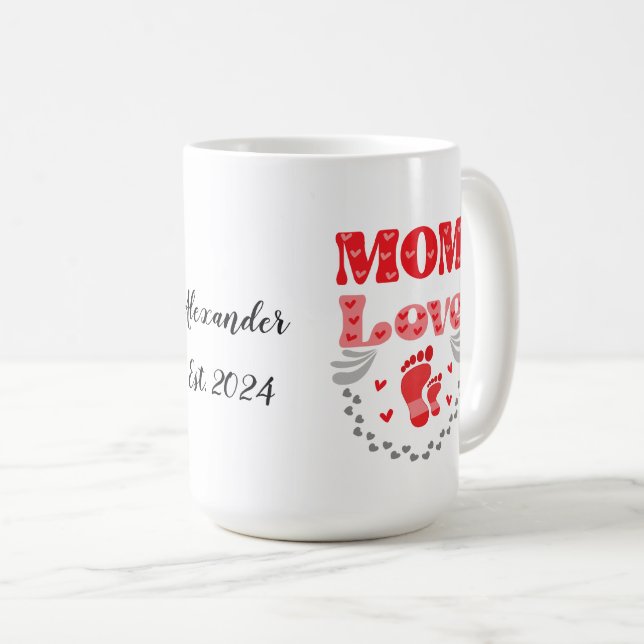 Mamma Kärlek centrerad Burk Candle Kaffemugg (Framsida höger)