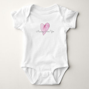 MAMMA KÄRLEK DU Rosa Vattenfärg Heart Sweet Kärlek T Shirt